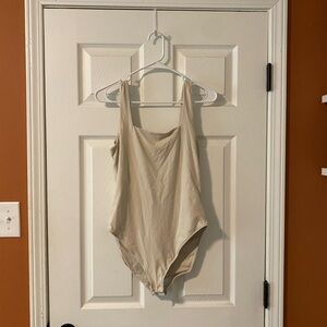 Cream Square Neck Bodysuit